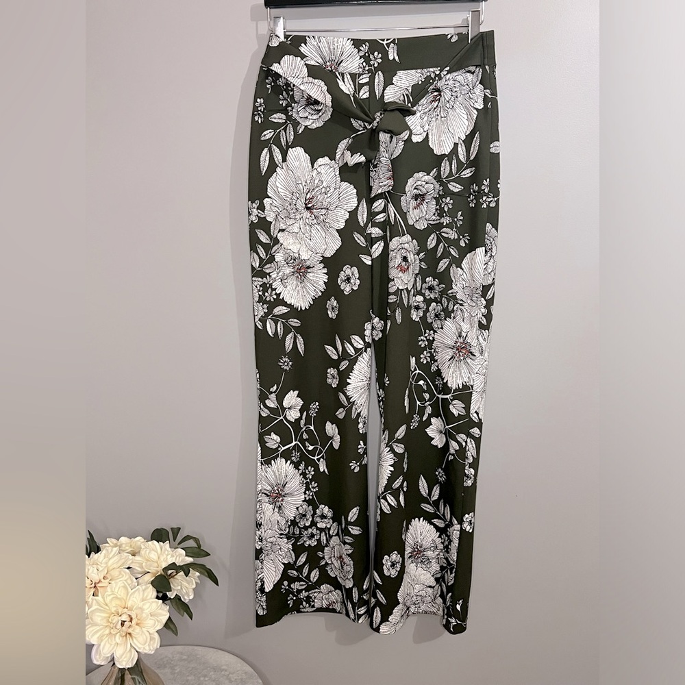 Wide leg floral pants